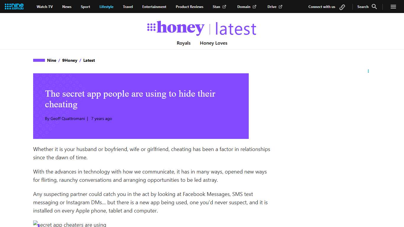 The unsuspecting app on iPhones people are using to hide their cheating - 9Honey