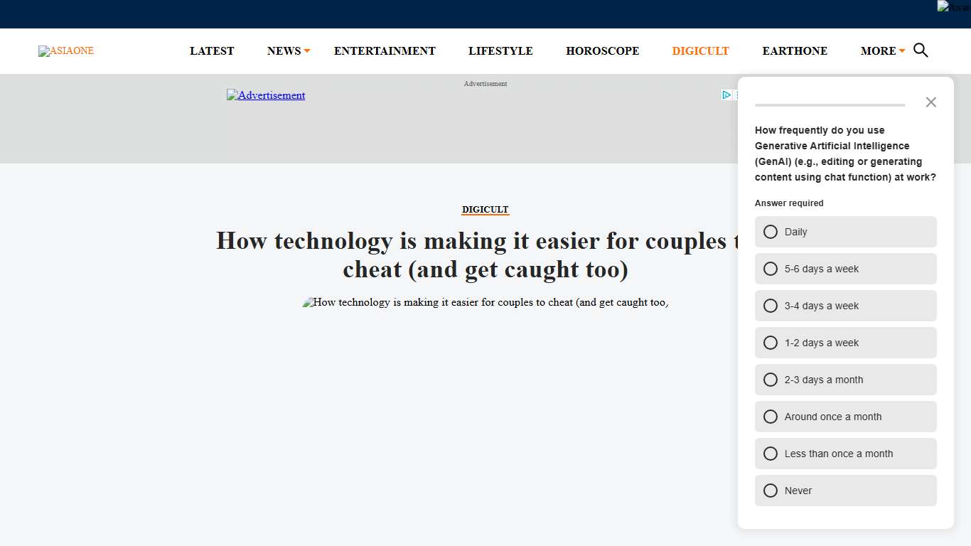 How technology is making it easier for couples to cheat (and get caught too), Digital News - AsiaOne